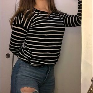 Black and White Striped Shirt
